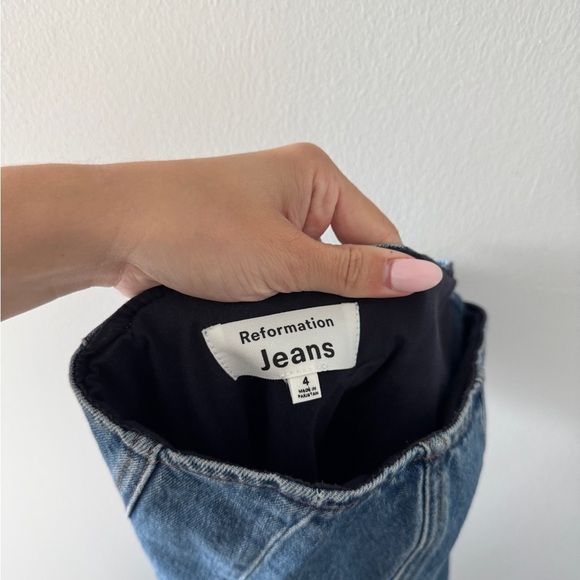 REFORMATION Malina Denim Strapless Dress 4 - Picture 8 of 8
